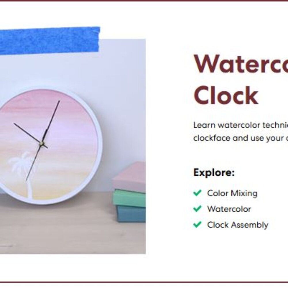 KiwiCo Watercolor Clock Craft Kit for Kids